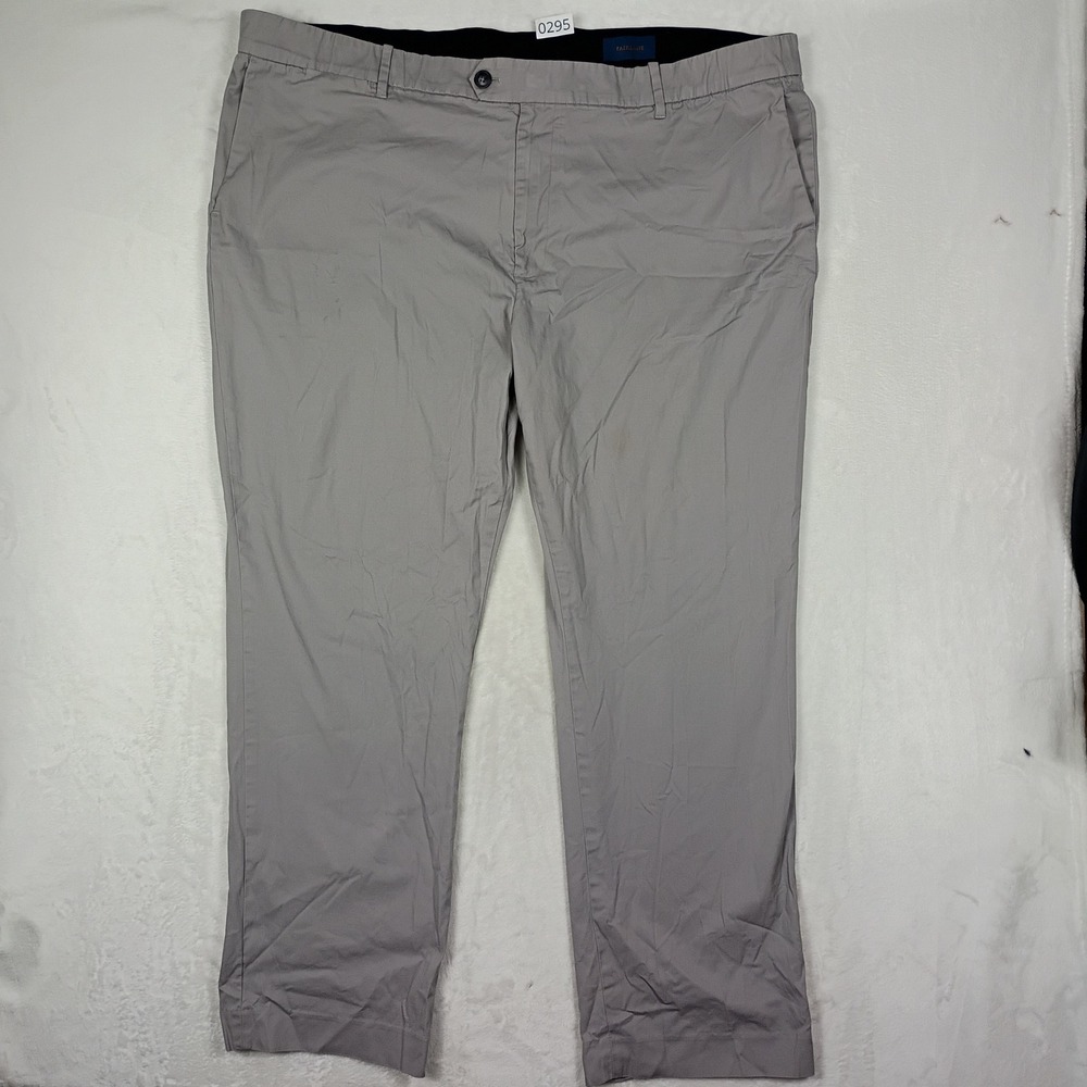 Fairlane Straight Leg Pants Mens 46x32 Grey Cotton Stretch Chino Workwear Office